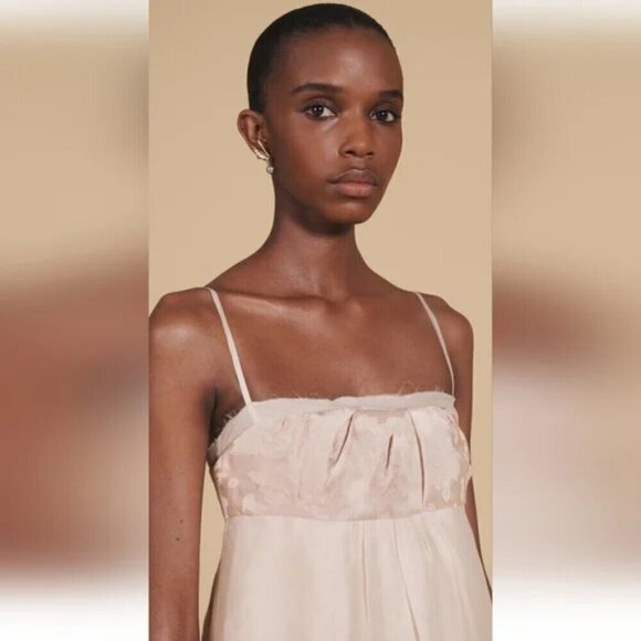 Zara Limited Edition Mixed Organza Dress NWT Pale Pink Size Medium - Picture 3 of 14